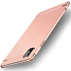 Carcasa Bumper Lujo Marco de Metal y Plastico Funda M05 para Apple iPhone X Oro Rosa