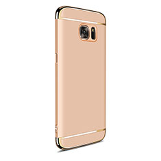 Carcasa Bumper Lujo Marco de Metal y Plastico Funda M05 para Samsung Galaxy S7 Edge G935F Oro