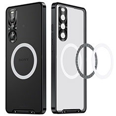 Carcasa Bumper Lujo Marco de Metal y Plastico Funda para Sony Xperia 10 V Negro