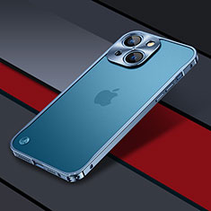Carcasa Bumper Lujo Marco de Metal y Plastico Funda QC1 para Apple iPhone 13 Azul