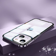 Carcasa Bumper Lujo Marco de Metal y Plastico Funda QC2 para Apple iPhone 14 Morado