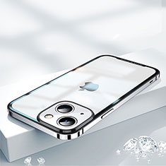Carcasa Bumper Lujo Marco de Metal y Plastico Funda QC2 para Apple iPhone 14 Plata