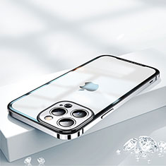 Carcasa Bumper Lujo Marco de Metal y Plastico Funda QC2 para Apple iPhone 14 Pro Max Plata