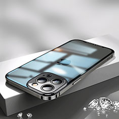 Carcasa Bumper Lujo Marco de Metal y Plastico Funda QC2 para Apple iPhone 15 Pro Negro
