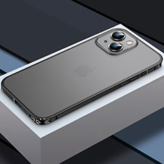Carcasa Bumper Lujo Marco de Metal y Plastico Funda QC3 para Apple iPhone 14 Negro