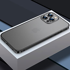 Carcasa Bumper Lujo Marco de Metal y Plastico Funda QC3 para Apple iPhone 14 Pro Negro