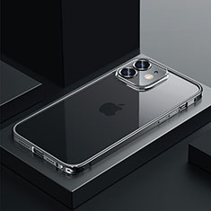 Carcasa Bumper Lujo Marco de Metal y Plastico Funda QC4 para Apple iPhone 12 Negro