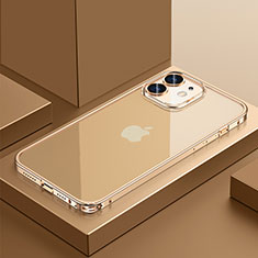 Carcasa Bumper Lujo Marco de Metal y Plastico Funda QC4 para Apple iPhone 12 Oro