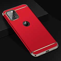 Carcasa Bumper Lujo Marco de Metal y Plastico Funda T01 para Apple iPhone 11 Pro Max Rojo