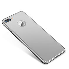 Carcasa Bumper Lujo Marco de Metal y Plastico Funda T01 para Apple iPhone 7 Plus Plata