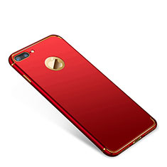 Carcasa Bumper Lujo Marco de Metal y Plastico Funda T01 para Apple iPhone 7 Plus Rojo