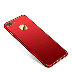 Carcasa Bumper Lujo Marco de Metal y Plastico Funda T01 para Apple iPhone 8 Plus Rojo