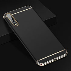 Carcasa Bumper Lujo Marco de Metal y Plastico Funda T01 para Huawei Nova 5 Negro