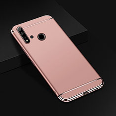 Carcasa Bumper Lujo Marco de Metal y Plastico Funda T01 para Huawei Nova 5i Oro Rosa