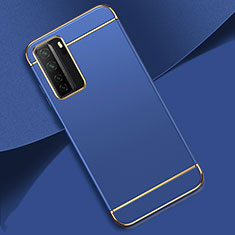 Carcasa Bumper Lujo Marco de Metal y Plastico Funda T01 para Huawei Nova 7 SE 5G Azul