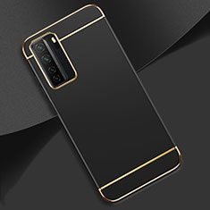 Carcasa Bumper Lujo Marco de Metal y Plastico Funda T01 para Huawei Nova 7 SE 5G Negro