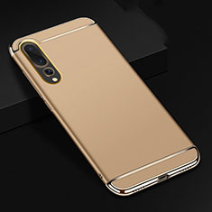 Carcasa Bumper Lujo Marco de Metal y Plastico Funda T01 para Huawei P20 Pro Oro