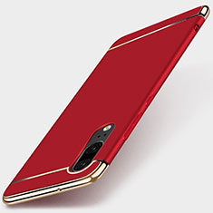 Carcasa Bumper Lujo Marco de Metal y Plastico Funda T01 para Huawei P20 Rojo