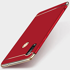 Carcasa Bumper Lujo Marco de Metal y Plastico Funda T01 para Huawei P30 Lite XL Rojo