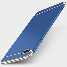 Carcasa Bumper Lujo Marco de Metal y Plastico Funda T01 para Oppo K1 Azul