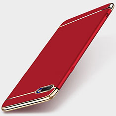 Carcasa Bumper Lujo Marco de Metal y Plastico Funda T01 para Oppo R15X Rojo