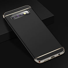 Carcasa Bumper Lujo Marco de Metal y Plastico Funda T01 para Samsung Galaxy S10 Negro