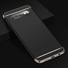 Carcasa Bumper Lujo Marco de Metal y Plastico Funda T01 para Samsung Galaxy S10 Plus Negro