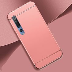 Carcasa Bumper Lujo Marco de Metal y Plastico Funda T01 para Xiaomi Mi 10 Oro Rosa