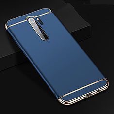 Carcasa Bumper Lujo Marco de Metal y Plastico Funda T01 para Xiaomi Redmi Note 8 Pro Azul