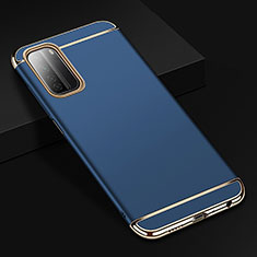 Carcasa Bumper Lujo Marco de Metal y Plastico Funda T02 para Huawei P40 Lite 5G Azul
