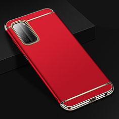 Carcasa Bumper Lujo Marco de Metal y Plastico Funda T02 para Huawei P40 Lite 5G Rojo