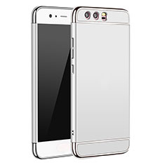 Carcasa Bumper Lujo Marco de Metal y Plastico M02 para Huawei P10 Plata