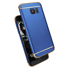 Carcasa Bumper Lujo Marco de Metal y Plastico M02 para Samsung Galaxy S7 Edge G935F Azul
