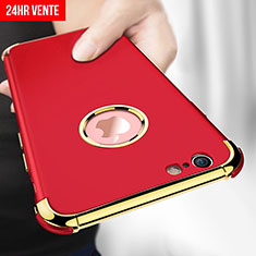 Carcasa Bumper Lujo Marco de Metal y Plastico M06 para Apple iPhone 6 Rojo