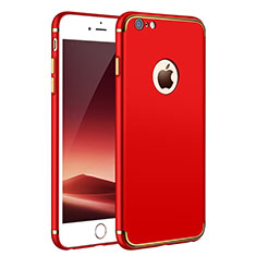 Carcasa Bumper Lujo Marco de Metal y Plastico para Apple iPhone 6 Plus Rojo