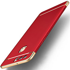 Carcasa Bumper Lujo Marco de Metal y Plastico para Huawei P9 Plus Rojo