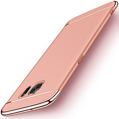 Carcasa Bumper Lujo Marco de Metal y Plastico para Samsung Galaxy S7 Edge G935F Oro Rosa
