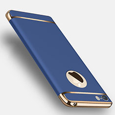 Carcasa Bumper Lujo Marco de Metal y Plastico T01 para Apple iPhone 5S Azul