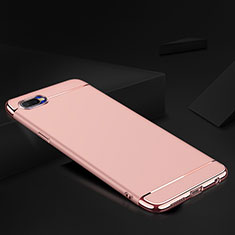 Carcasa Bumper Lujo Marco de Metal y Silicona Funda M02 para Oppo K1 Oro Rosa