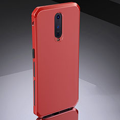 Carcasa Bumper Lujo Marco de Metal y Silicona Funda M02 para Oppo R17 Pro Rojo