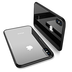 Carcasa Bumper Silicona Transparente Espejo para Apple iPhone X Negro