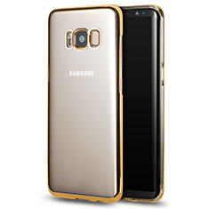 Carcasa Bumper Silicona Transparente Gel para Samsung Galaxy S8 Oro
