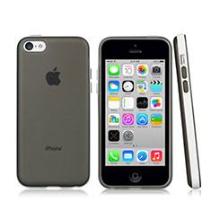 Carcasa Bumper Silicona Transparente Mate para Apple iPhone 5C Gris