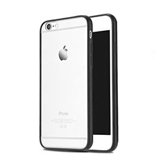 Carcasa Bumper Silicona Transparente Mate para Apple iPhone 6 Negro