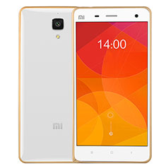 Carcasa Bumper Silicona Transparente Mate para Xiaomi Mi 4 LTE Oro