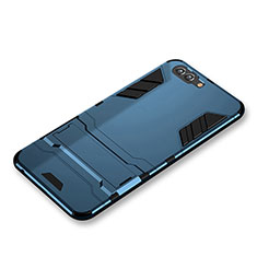 Carcasa Bumper Silicona y Plastico Mate con Soporte para Huawei Nova 2S Azul