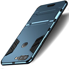 Carcasa Bumper Silicona y Plastico Mate con Soporte para OnePlus 5T A5010 Azul