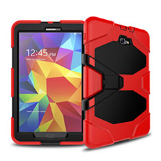 Carcasa Bumper Silicona y Plastico Mate con Soporte para Samsung Galaxy Tab A6 10.1 SM-T580 SM-T585 Rojo