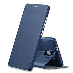 Carcasa de Cuero Cartera con Soporte L01 para Huawei Honor 7 Azul
