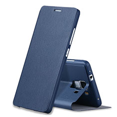 Carcasa de Cuero Cartera con Soporte L01 para Huawei Honor 7 Dual SIM Azul